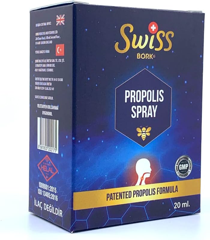 عكبر النحل سائل 20 مل (منتج تركي) Swiss Bork Premium Propolis Spray (Best Before 01-10-2026)