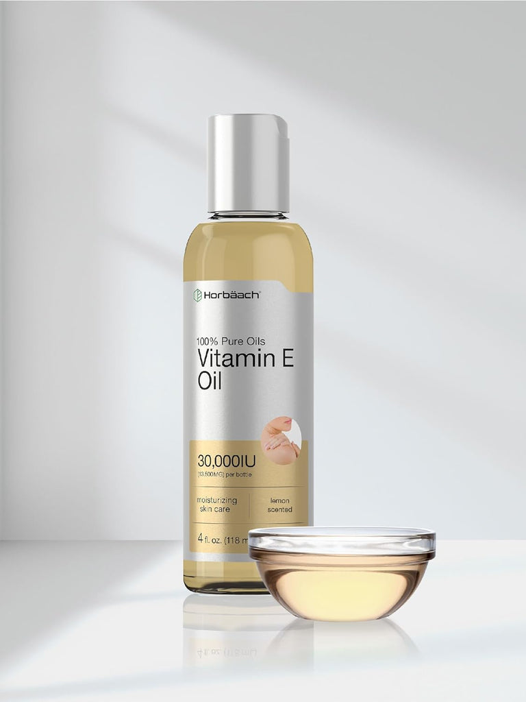 زيت فيتامين هـ (إي)، بالقوة المضاعفة 30,000 وحدة 118 مل Horbäach Vitamin E Oil Non-GMO زيت فيتامين هـ (إي)، بالقوة المضاعفة 30,000 وحدة 118 مل Horbäach Vitamin E Oil Non-GMO