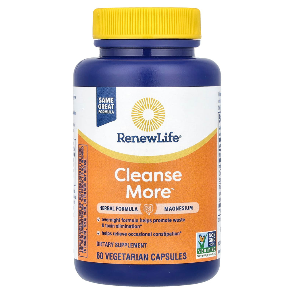 تركيبة التخلص من الفضلات السموم والإمساك 715 ملغم 60 كبسولة Renew Life, Cleanse More™ (Best Before 01-01-2026)