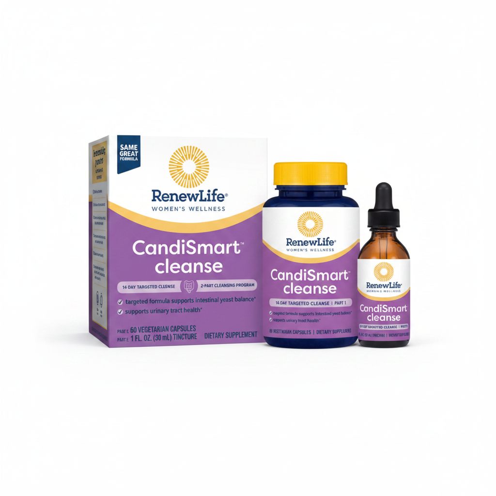 Renew Life CandiSmart Yeast Balancing Formula, Part One 60 Capsules + Part Two 30 ml (Best Before 01-02-2028)