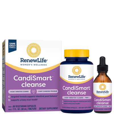 برنامج تنظيف الكانديدا الذكي الجزء الاول 60 كبسولة + الجزء الثاني 30 مل Renew Life CandiSmart Yeast Balancing Formula (Best Before 01-02-2028)
