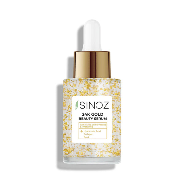 سيروم العناية بالوجه بالذهب عيار 24 30 مل (منتج تركي) Sinoz 24K Gold Beauty Face Care Serum 30 ml (Best Before 01-03-2027)