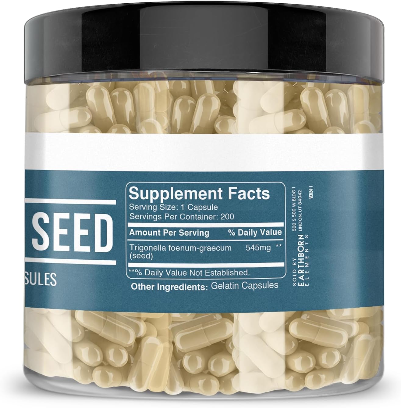 بذور الحلبة 545 ملجم 200 كبسولة Earthborn Elements Fenugreek Seed (Best Before 01-10-2027)