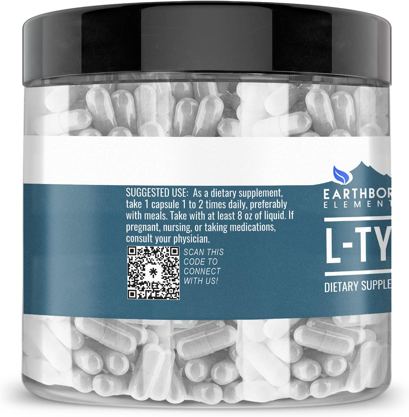 ل تيروسين 450 ملجم 200 كبسولة Earthborn Elements L-Tyrosine (Best Before 01-08-2027)