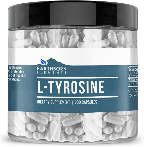 ل تيروسين 450 ملجم 200 كبسولة Earthborn Elements L-Tyrosine (Best Before 01-08-2027)
