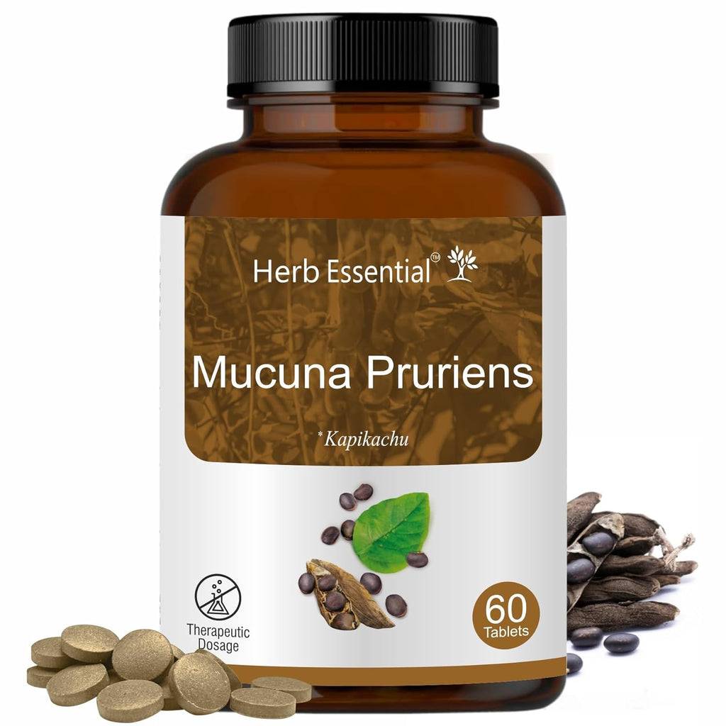 موكونا دوبا 500 ملجم 60 قرص Herb Essential Mucuna Pruriens Kapikachu (Best Before 01-09-2026) موكونا دوبا 500 ملجم 60 قرص Herb Essential Mucuna Pruriens Kapikachu (Best Before 01-09-2026)