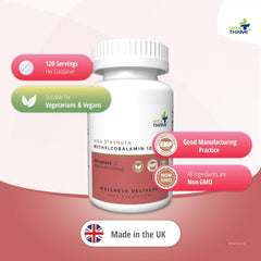 فيتامين ب 12 طبيعي ميثيل كوبالامين 1000 مكجم 120 قرص VitaThrive® Vitamin B12 (Methylcobalamin) (Best Before 01-11-2026)
