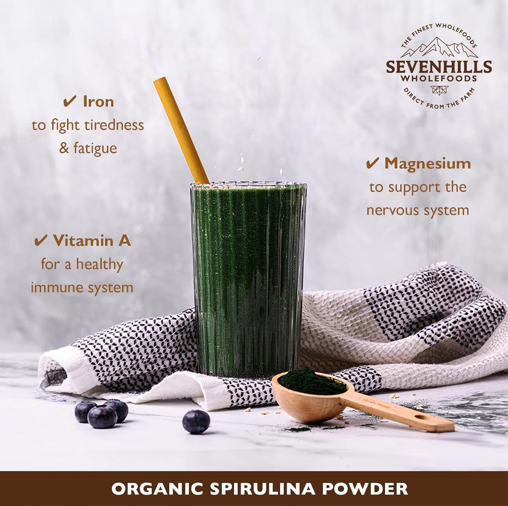 سبيرولينا عضوية معتمدة طبيعية بودرة 200 غرام Sevenhills Wholefoods Organic Spirulina Powder (Best Before 03-12-2027) سبيرولينا عضوية معتمدة طبيعية بودرة 200 غرام Sevenhills Wholefoods Organic Spirulina Powder (Best Before 03-12-2027)