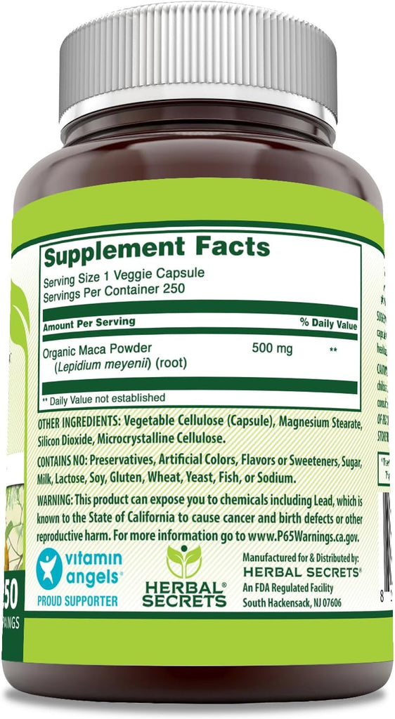 جذور الماكا 500 ملجم 250 كبسولة Herbal Secrets Maca (Best Before 01-05-2026) جذور الماكا 500 ملجم 250 كبسولة Herbal Secrets Maca (Best Before 01-05-2026)