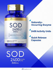 إس أو دي 300 ملجم 2400 وحدة 120 كبسولة Carlyle SOD Supplement Superoxide Dismutase (Non-GMO) (Best Before 01-03-2027)