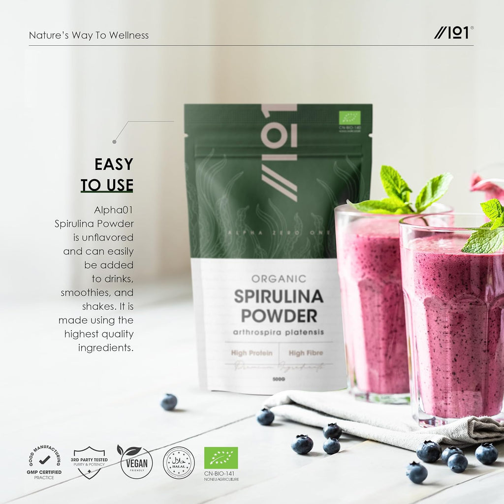سبيرولينا عضوية بودرة 1 كيلو ALPHA01 Organic Spirulina Powder (Best Before 20-06-2027) سبيرولينا عضوية بودرة 1 كيلو ALPHA01 Organic Spirulina Powder (Best Before 20-06-2027)