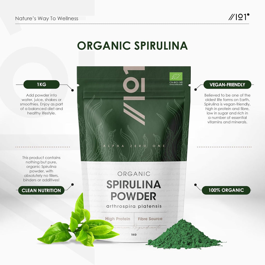 سبيرولينا عضوية بودرة 1 كيلو ALPHA01 Organic Spirulina Powder (Best Before 20-06-2027) سبيرولينا عضوية بودرة 1 كيلو ALPHA01 Organic Spirulina Powder (Best Before 20-06-2027)