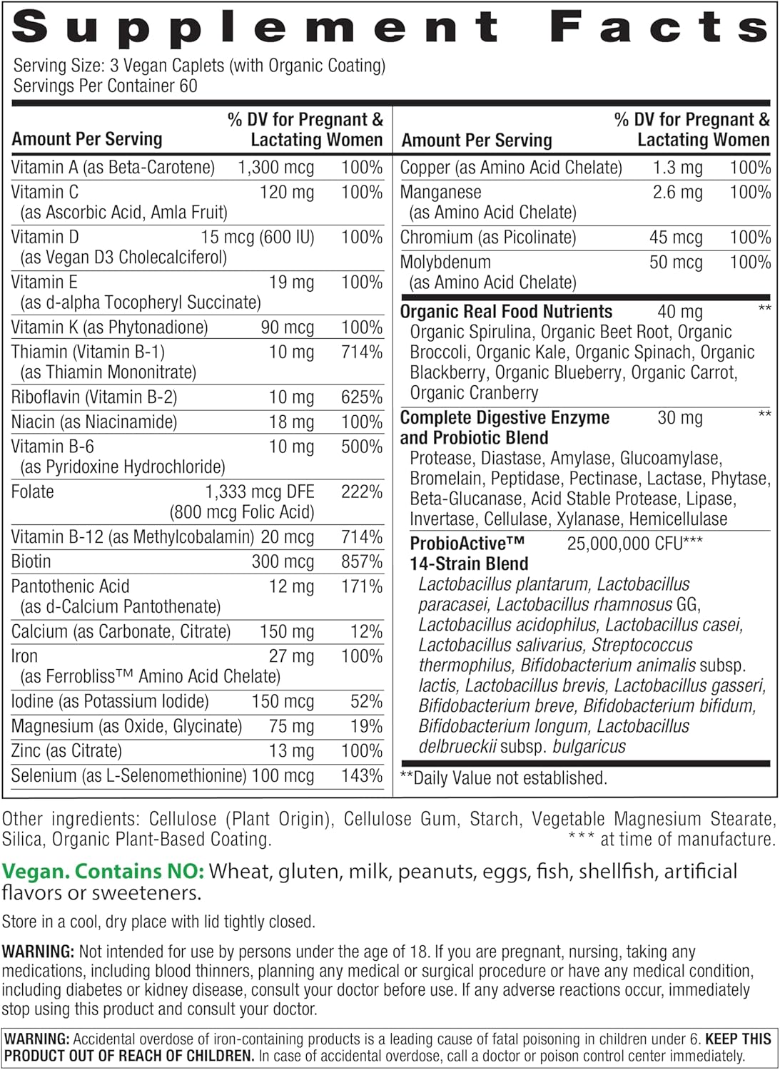 فيتامينات ومعادن متعددة وخلاصات أعشاب وانزيمات هاضمة الأفضل للحوامل 180 قرص RAINBOW LIGHT Prenatal Petite Mini-Tab Multivitamin Plus Superfoods & Probiotics (Best Before 01-04-2028)