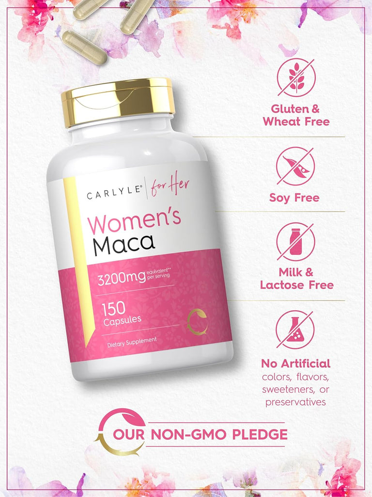 خلاصة ماكا للنساء 1600 ملجم 150 كبسولة Carlyle Maca Root Non-GMO (Best Before 01-08-2028) خلاصة ماكا للنساء 1600 ملجم 150 كبسولة Carlyle Maca Root Non-GMO (Best Before 01-08-2028)