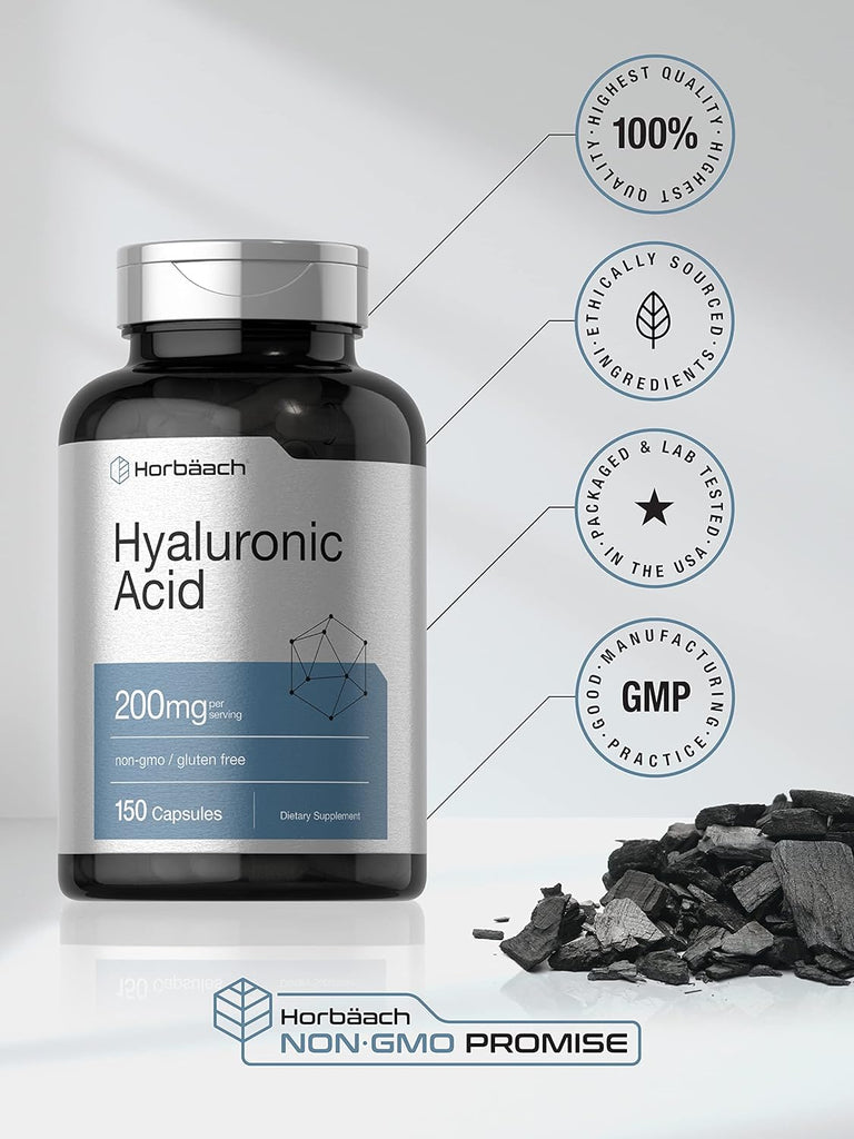 حمض الهيالورونيك 100 ملجم 150 كبسولة Horbäach Hyaluronic Acid Non-GMO (Best Before 01-03-2026) حمض الهيالورونيك 100 ملجم 150 كبسولة Horbäach Hyaluronic Acid Non-GMO (Best Before 01-03-2026)