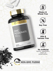زنك بيكولينات 50 ملجم 300 كبسولة Carlyle Zinc Picolinate (Non-GMO) (Best Before 01-09-2027)