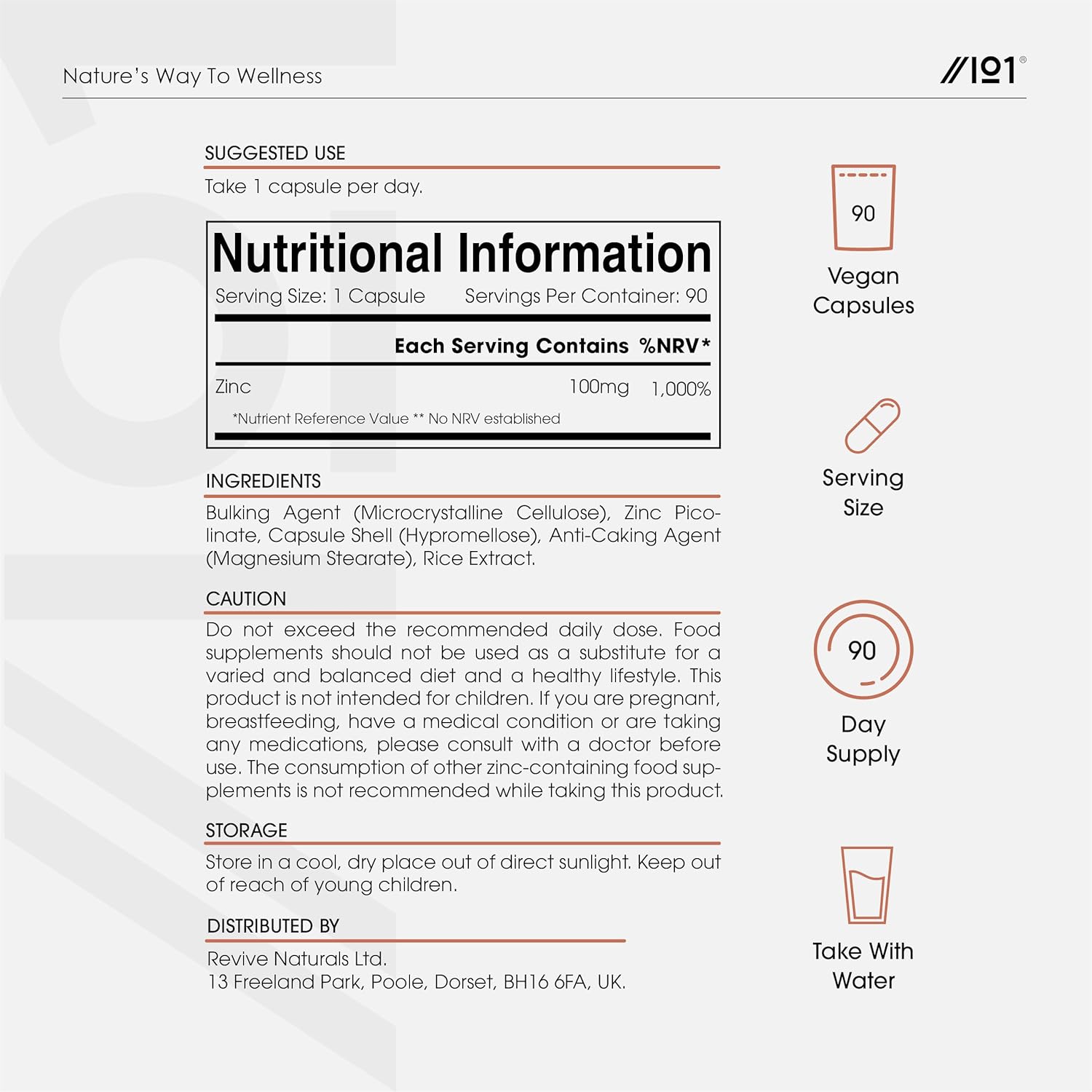 زنك بيكولينات بالقوة القصوى 100 ملجم 90 كبسولة ALPHA01 Zinc Picolinate (Best Before 01-05-2028)