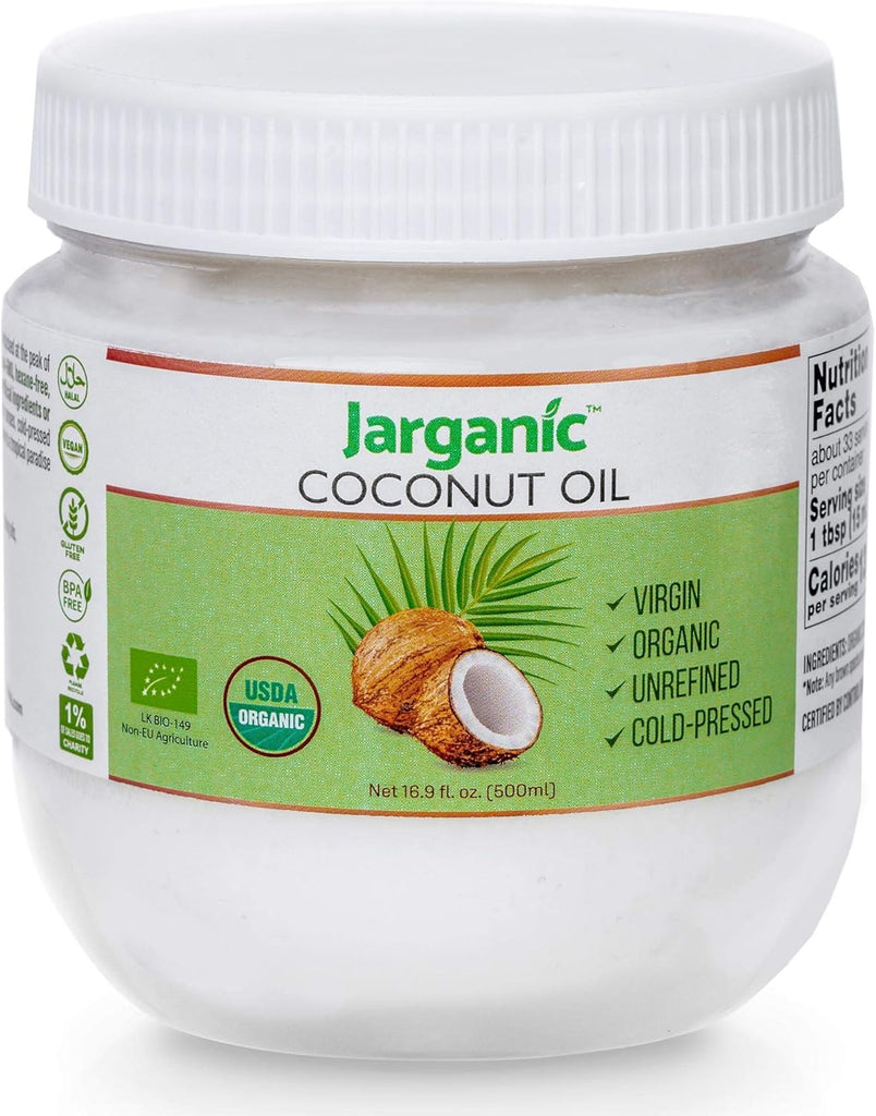 زيت جوز الهند عضوي بكر معصور على البارد (زبدة جوز الهند) 500 مل Jarganic Organic Virgin Coconut Oil (Best Before 21-04-2026)