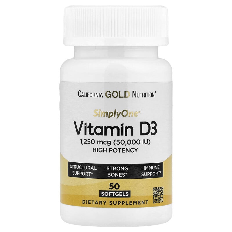 فيتامين د3 50,000 وحدة بزيت الزيتون العضوي 50 حبة Super Nutrition Simply One Vitamin D3 (Best Before 01-04-2028)