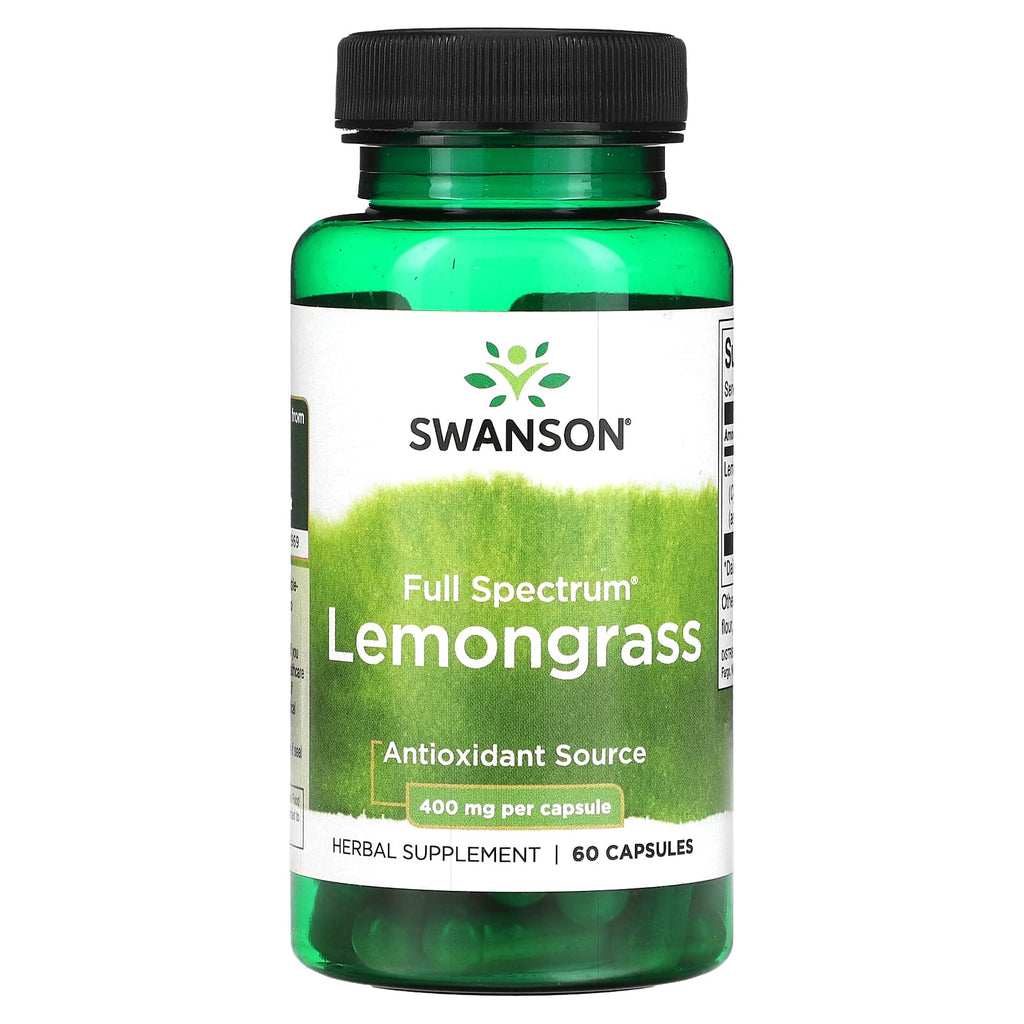 عشب الليمون 400 ملجم 60 كبسولة Swanson Full Spectrum Lemongrass