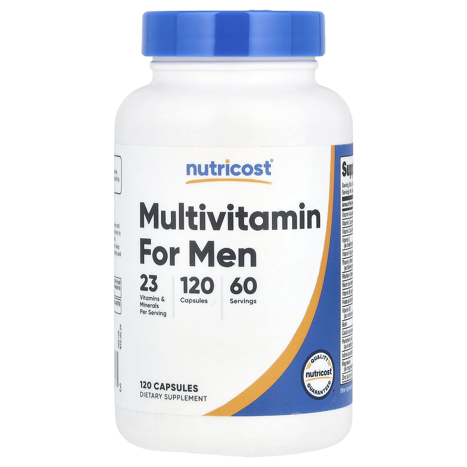 فيتامينات ومعادن كليتد وأعشاب متعددة الأفضل للرجال 26 عنصر 120 كبسولة Nutricost Multivitamin for Men Non-GMO (Best Before 01-07-2027)