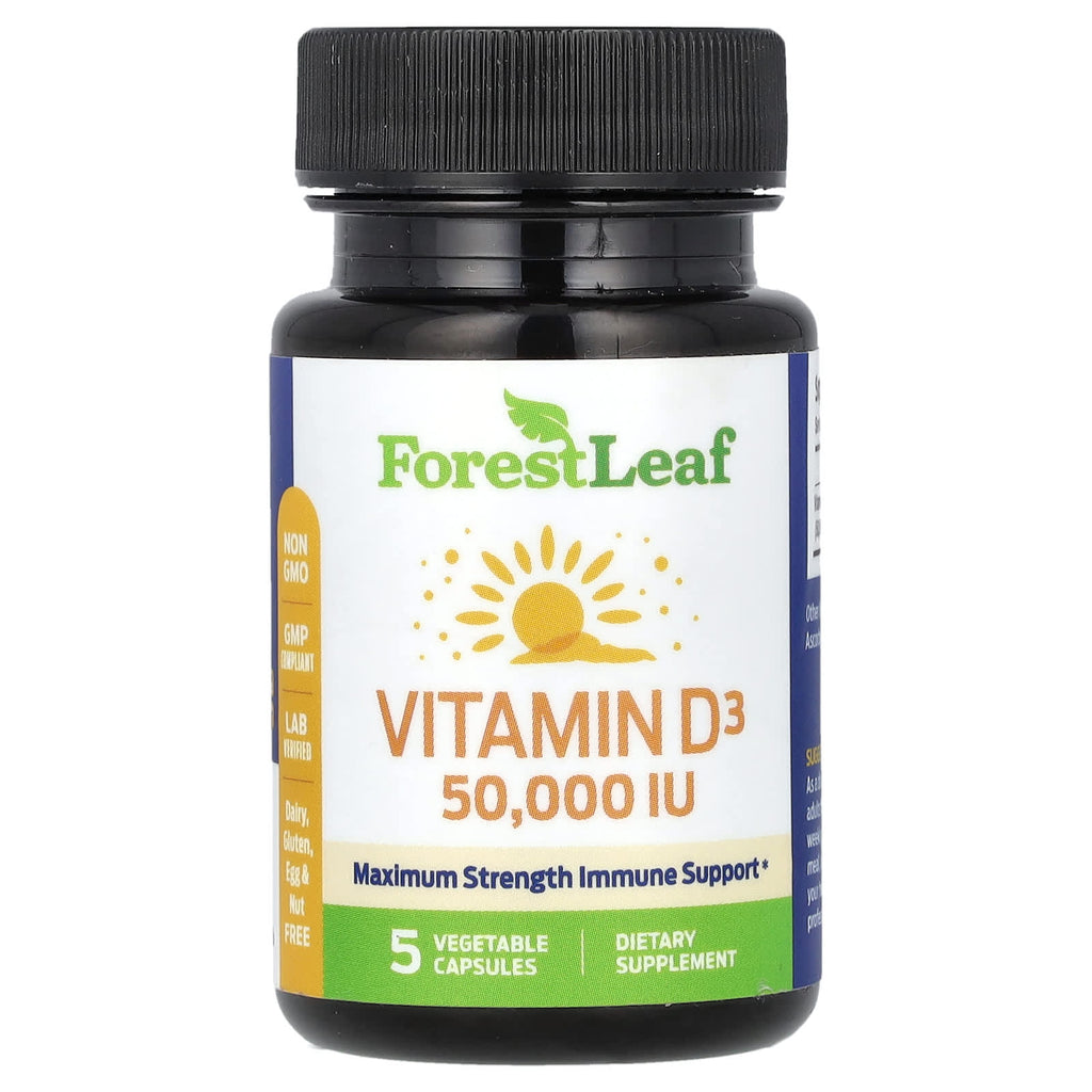 فيتامين د3 50،000 وحدة 5 كبسولات Forest Leaf, Vitamin D3 (Best Before 01-11-2026)