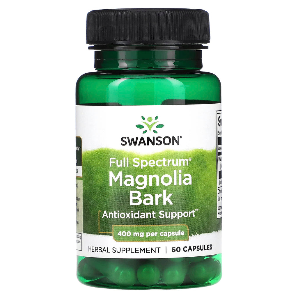 لحاء الماغنوليا 400 ملجم ، 60 كبسولة Swanson Full Spectrum Magnolia Bark