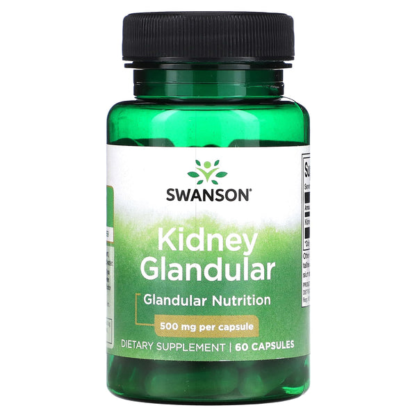 غدد الكلى 500 ملجم 60 كبسولة Swanson Kidney Glandular (Best Before 01-09-2026)