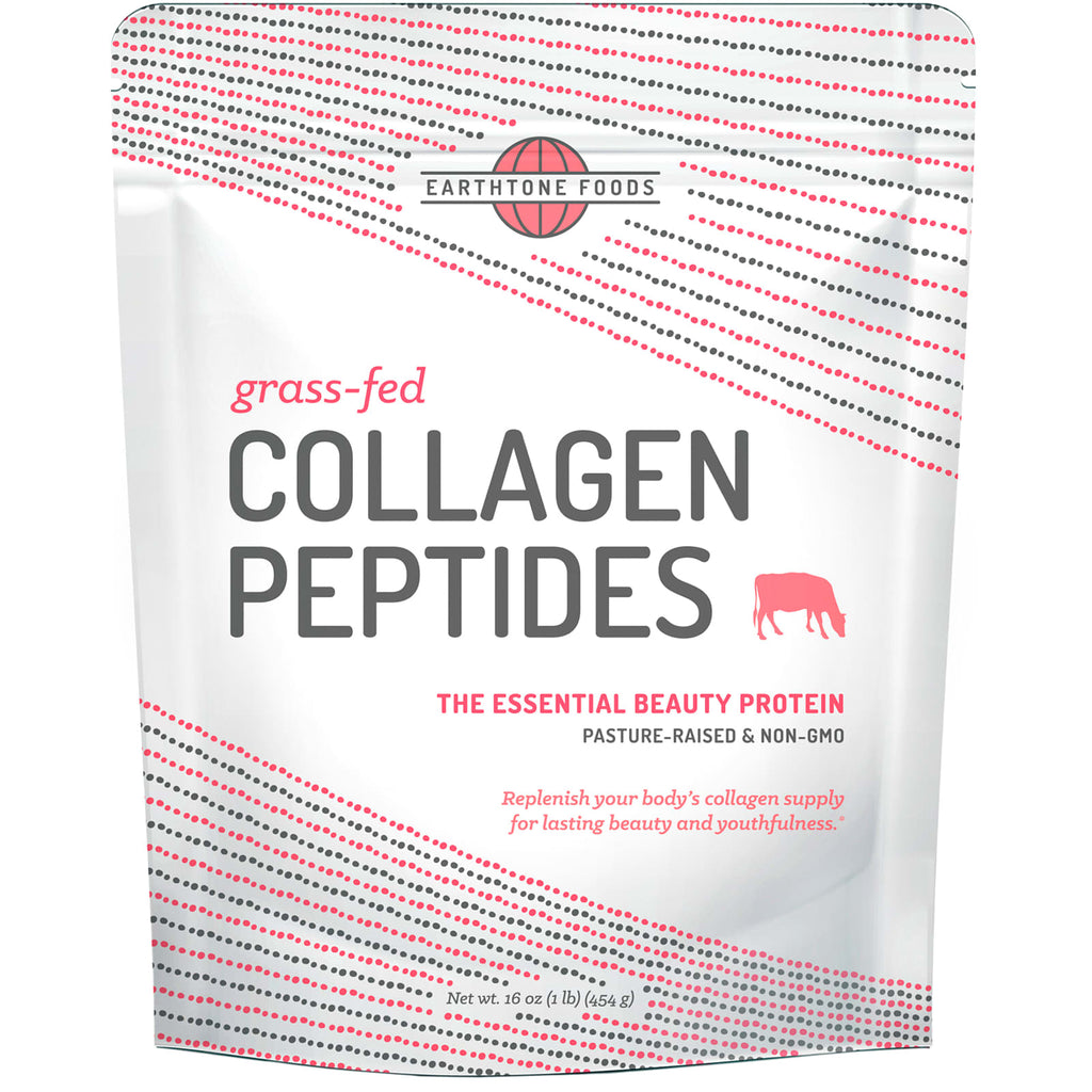كولاجين بيبتايد بودرة من أبقار متغذية على الاعشاب 454 جم Earthtone Foods, Grass-Fed Collagen Peptides (Best Before 14-10-2027)