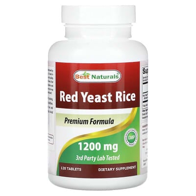 أرز الخميرة الحمراء 1200 ملجم 120 قرص Best Naturals Red Yeast Rice (Best Before 01-03-2028)