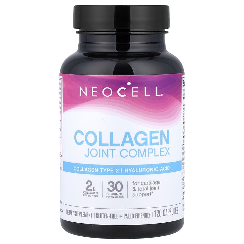 كولاجين النوع الثاني للمفاصل 500 ملجم مع حمض الهيالورونيك، 120 كبسولة NeoCell Collagen type 2 Joint Complex (Best Before 01-03-2026)