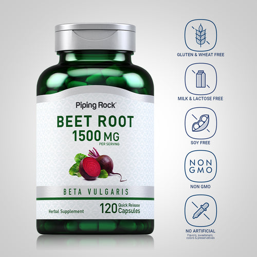 جذور الشمندر 500 ملجم 120 كبسولة PipingRock Beet Root (Best Before 01-11-2027)