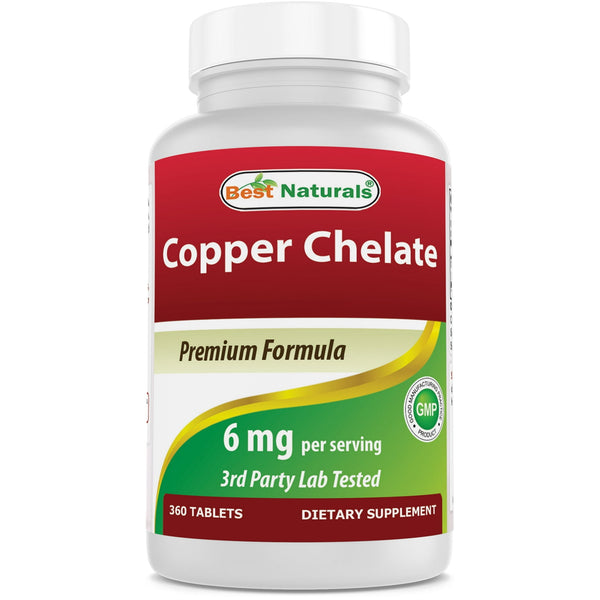 نحاس كليتد 2 ملجم 360 قرص Best Naturals Copper Chelate (Best Before 01-12-2026)