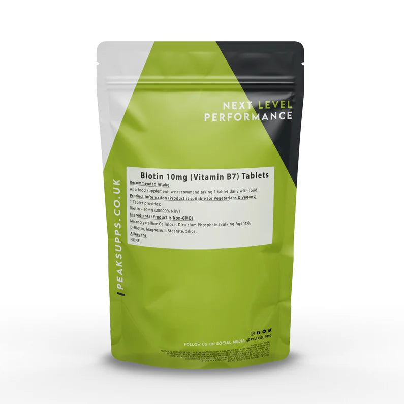بيوتين (فيتامين ب7) 10000 مكجم 90 قرص Peak supps Biotin (Vitamin B7) (Best Before 31-10-2026)