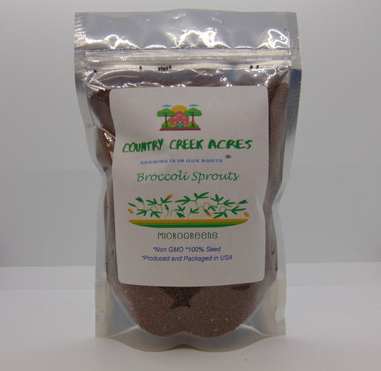 بذور البروكلي العضوية للاستنبات 56 جم BROCCOLI Seeds For Sprouting Sprouts Microgreens Country Creek Non-GMO