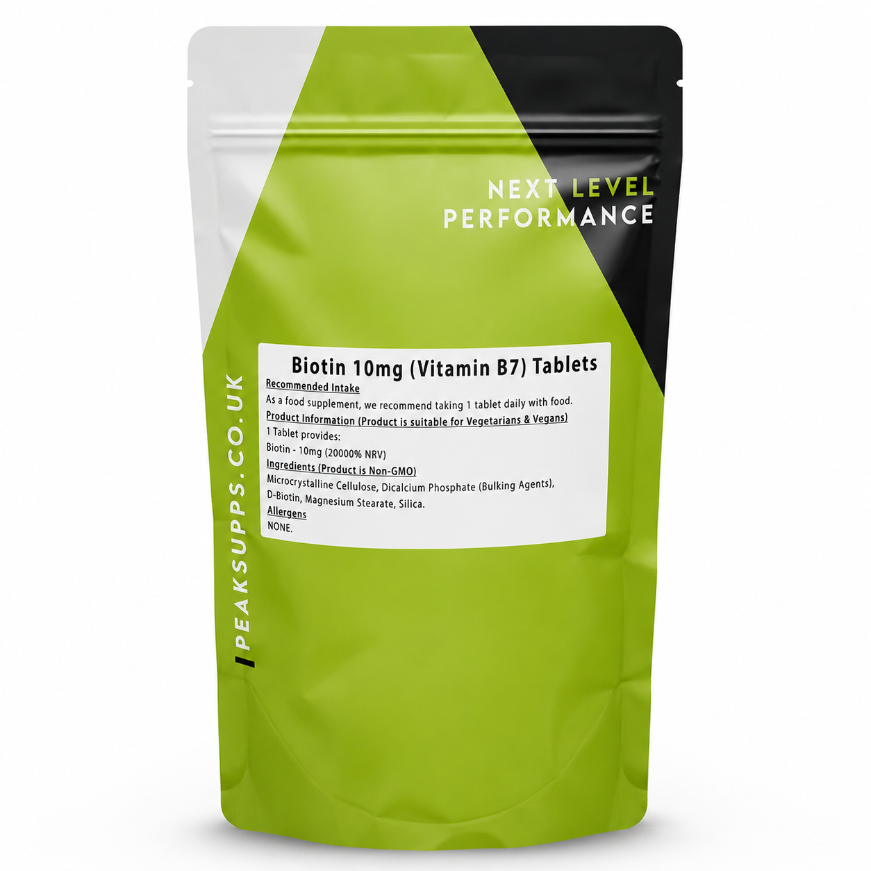 بيوتين (فيتامين ب7) 10000 مكجم 90 قرص Peak supps Biotin (Vitamin B7) (Best Before 31-10-2026)