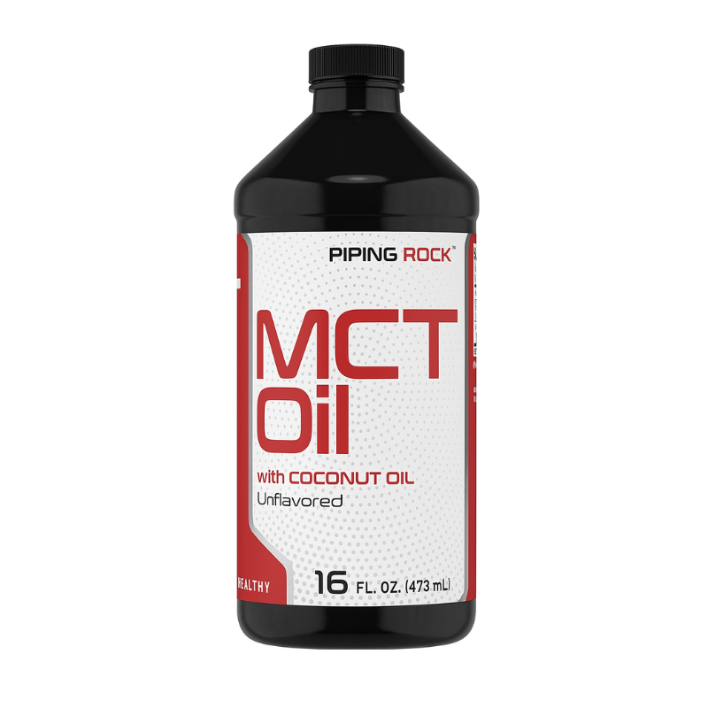 زيت ام سي تي من جوز الهند 473 مل PipingRock MCT Oil (Medium Chain Triglycerides) with Coconut Oil Non-GMO (Best Before 01-04-2028)