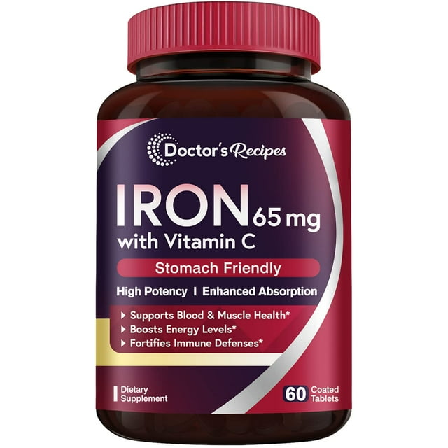 حديد كربونيل 65 ملجم مع فيتامين سي امتصاص عالي، سهل على المعدة 60 قرص Doctor's Recipes Iron Carbonyl Iron with Vitamin C (Best Before 01-05-2027) حديد كربونيل 65 ملجم مع فيتامين سي امتصاص عالي، سهل على المعدة 60 قرص Doctor's Recipes Iron Carbonyl Iron with Vitamin C (Best Before 01-05-2027)