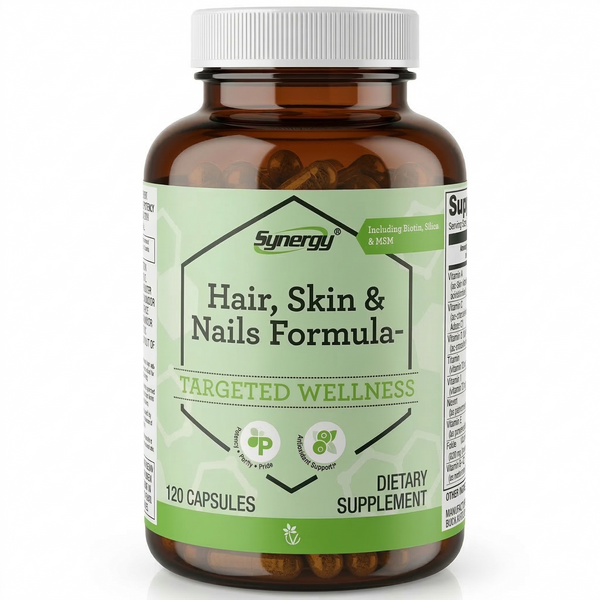 تركيبة ممتازة للعناية بالشعر والبشرة والأظافر 120 كبسولة Vitacost Synergy Hair, Skin & Nails (Best Before 01-10-2026)