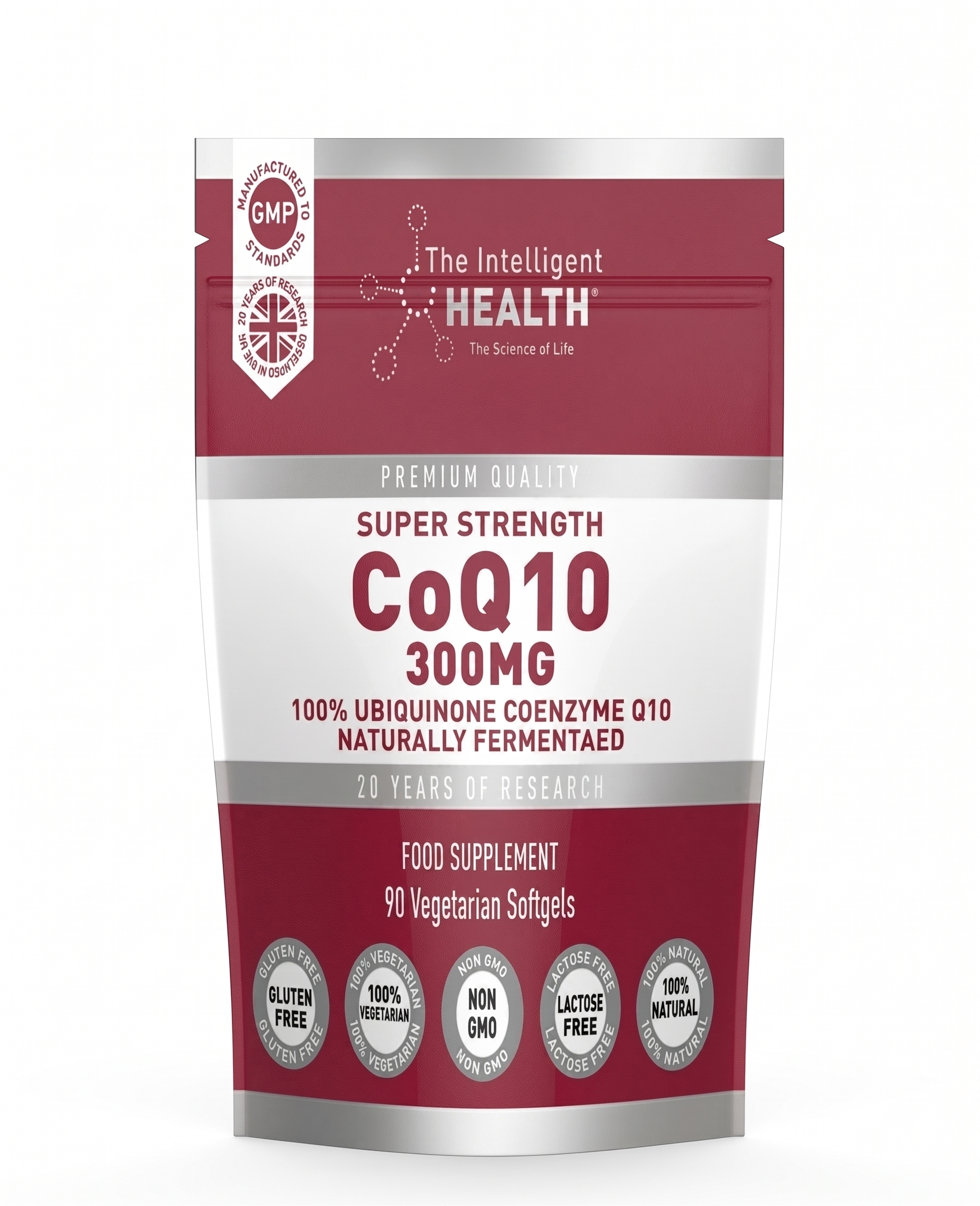 الأنزيم المساعد كيو 10 بزيت جوز الهند عالي الامتصاص الجرعة القصوى 300 ملجم 90 حبة The Intelligent Health CoQ10 Ubiquinone High Absorption Q10 Coenzyme (Best Before 01-08-2027)