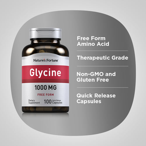 جلايسين 1000 ملجم 100 كبسولة Nature’s Fortune Glycine جلايسين 1000 ملجم 100 كبسولة Nature’s Fortune Glycine