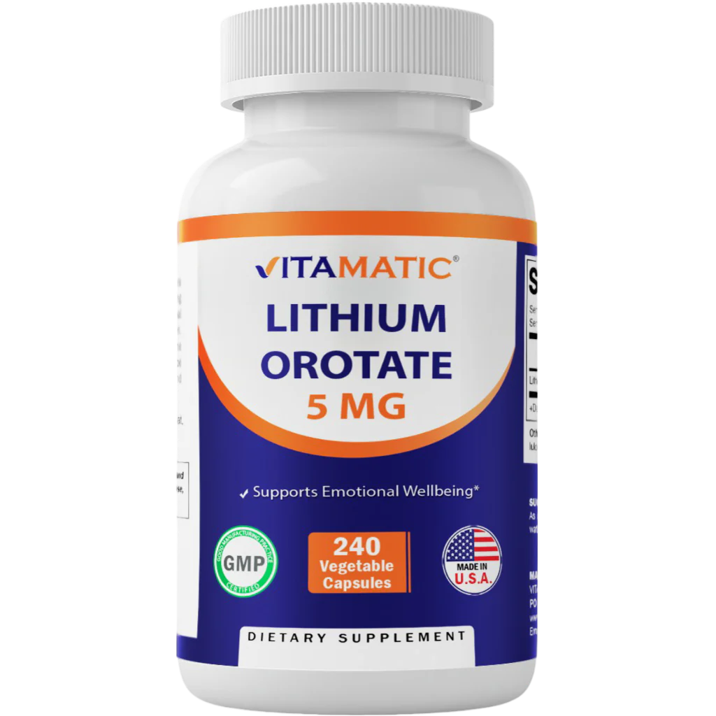 ليثيوم اورتيت 5 ملغم 240 كبسولة Vitamatic Lithium Orotate (Best Before 01-04-2027)