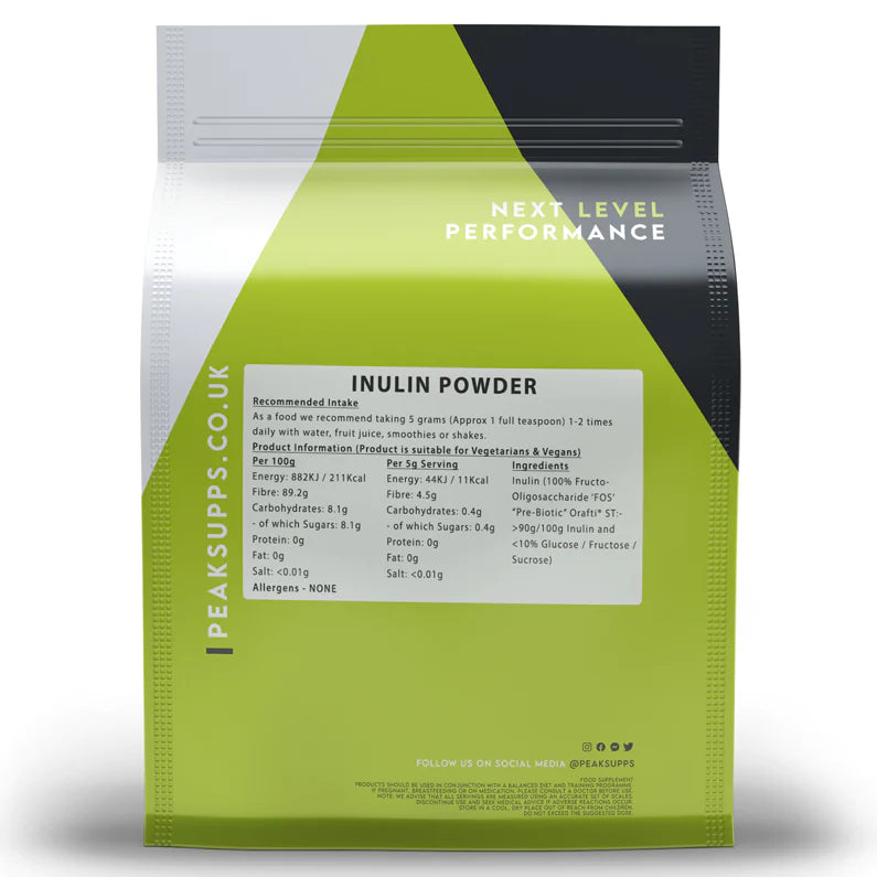 بريبيوتك انولين (غذاء البكتيريا النافعة) 250 جرام Peaksupps Prebiotics Inulin Powder (FOS) - Prebiotic Fibre (Best Before 26-11-2026) بريبيوتك انولين (غذاء البكتيريا النافعة) 250 جرام Peaksupps Prebiotics Inulin Powder (FOS) - Prebiotic Fibre (Best Before 26-11-2026)