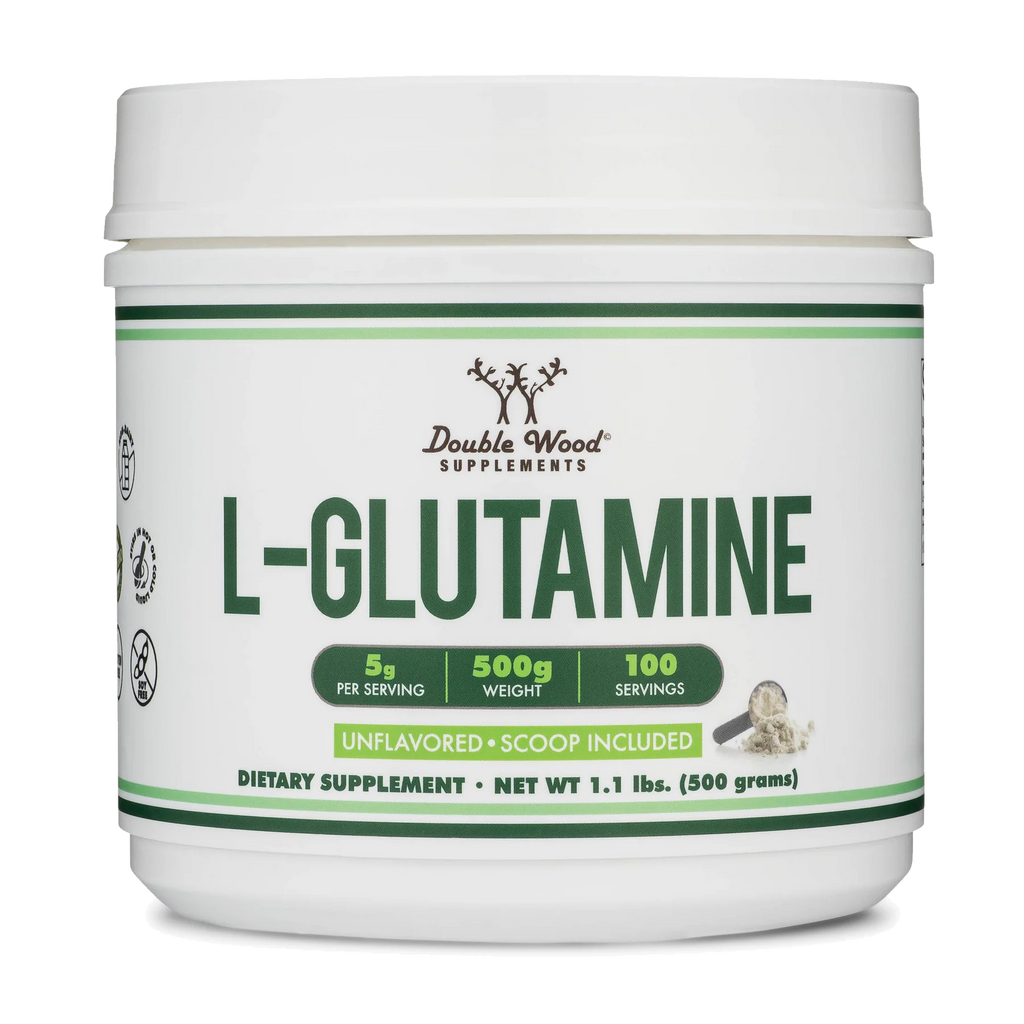 ل جلوتامين باودر 500 غرام Double Wood Supplements L-Glutamine Powder (Best Before 01-07-2025)