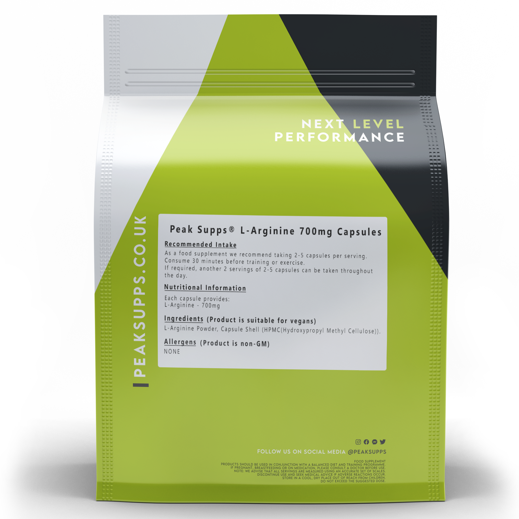ل-ارجينين 700 ملجم 360 كبسولة  Peak supps L-Arginine (Best Before 31-07-2027)
