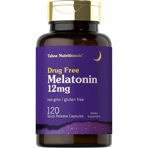 ميلاتونين 12 ملجم 120 كبسولة Tahoe Nutritionals Melatonin (Best Before 01-08-2027)