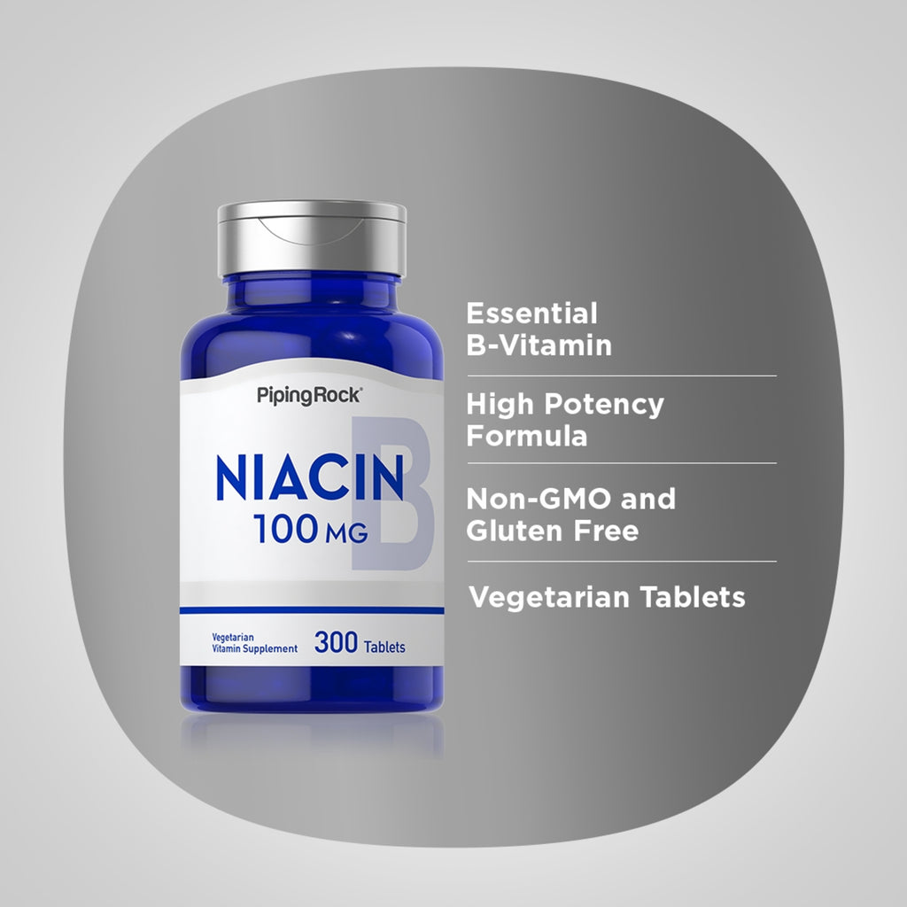 فيتامين ب 3 نياسين 100 ملجم 300 قرص PipingRock Niacin (Non-GMO) (Best Before 01-07-2026) فيتامين ب 3 نياسين 100 ملجم 300 قرص PipingRock Niacin (Non-GMO) (Best Before 01-07-2026)
