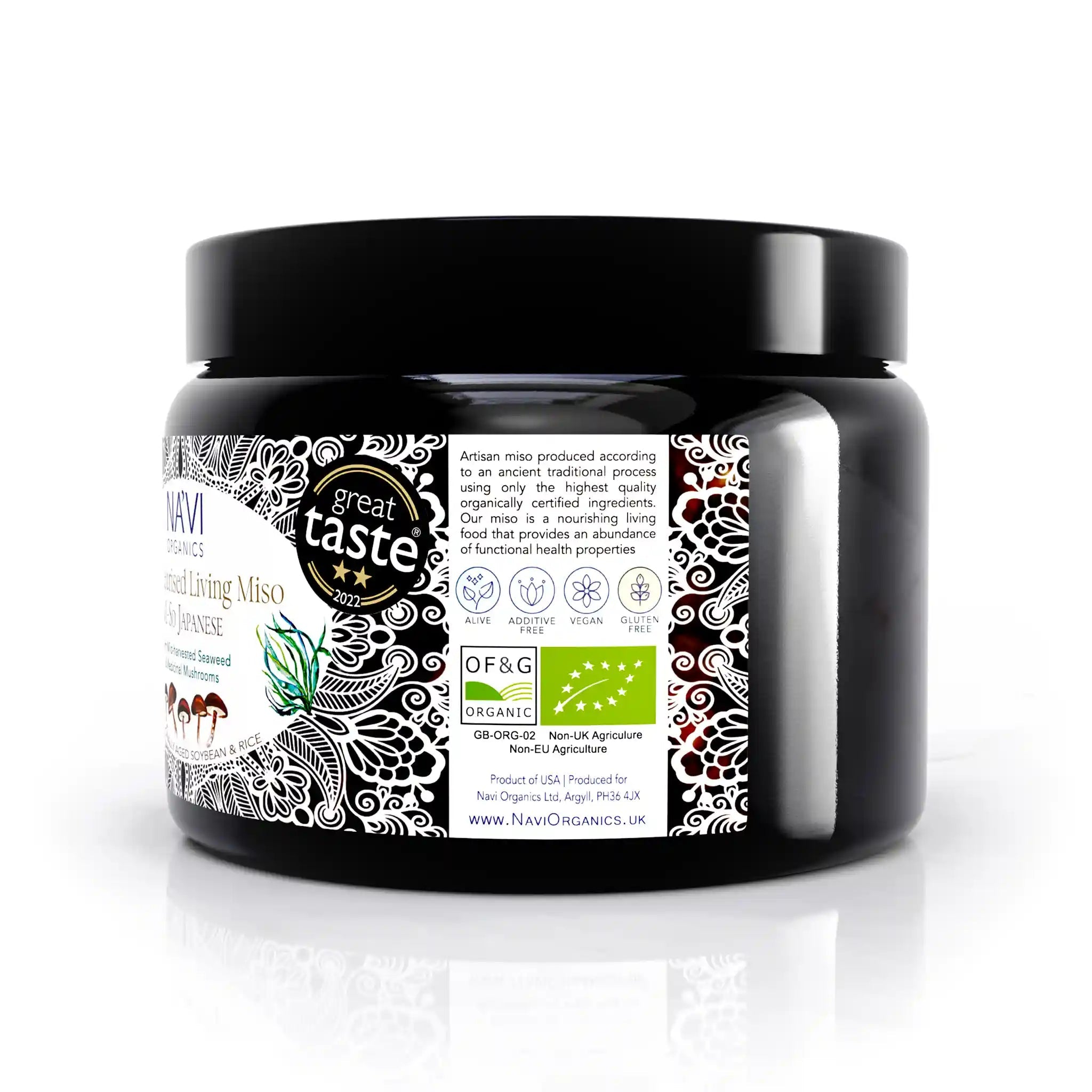 ميسو عضوي على الطريقة اليابانية غير مبستر 500 غرام NA'VI Organic Unpasteurised Living Miso Japanese Style (Best Before 01-11-2026)