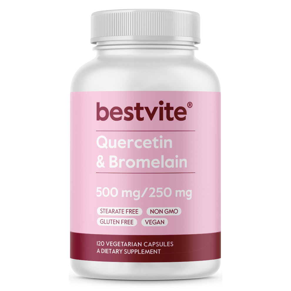 كوارستين 250 ملجم مع بروميلين 125 ملجم (2400 وحدة لكل جرام) 120 كبسولة Bestvite Quercetin & Bromelain (2400 GDU/g) Non-GMO (Best Before 01-03-2027) كوارستين 250 ملجم مع بروميلين 125 ملجم (2400 وحدة لكل جرام) 120 كبسولة Bestvite Quercetin & Bromelain (2400 GDU/g) Non-GMO (Best Before 01-03-2027)