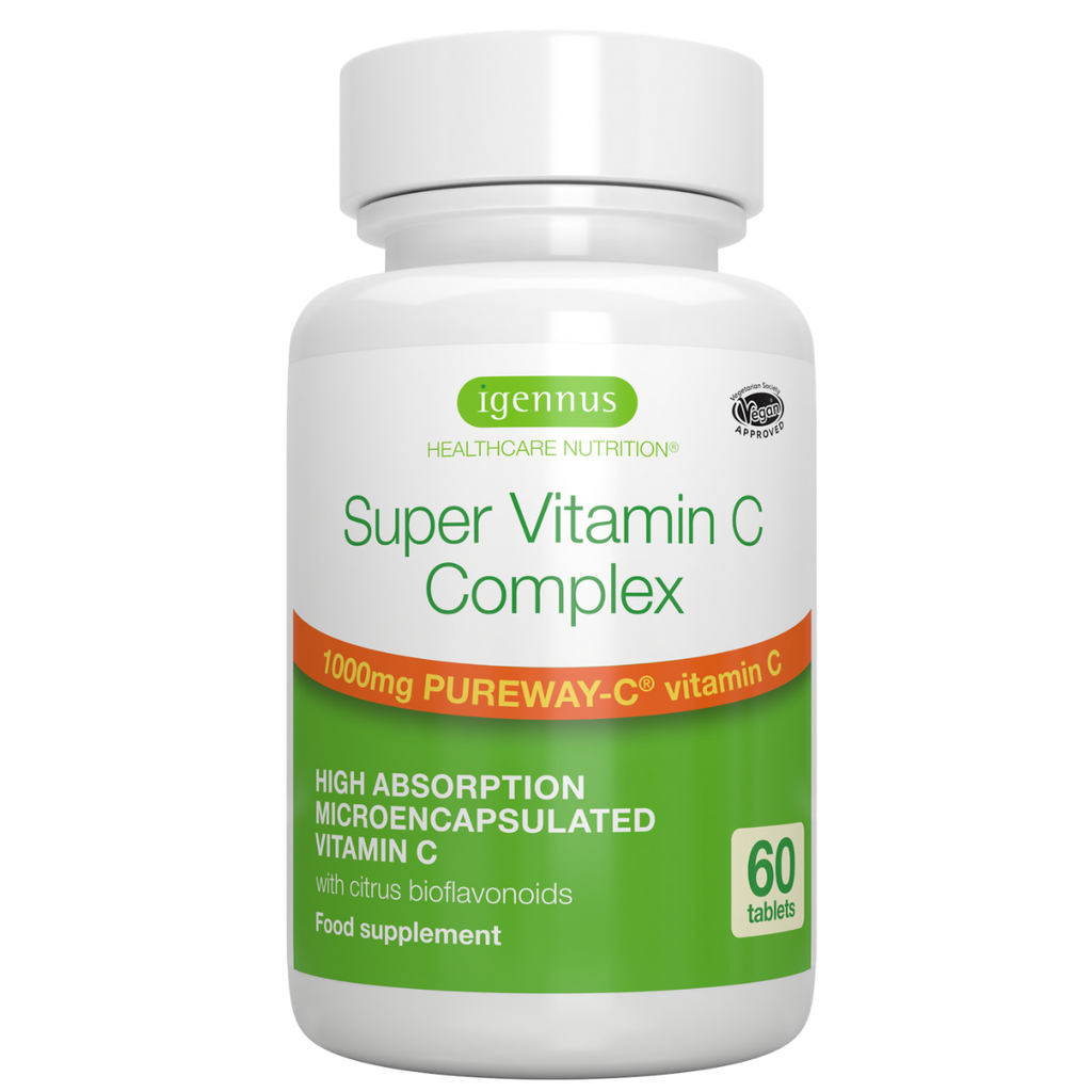 فيتامين سي كومبلكس 1000 ملجم مع بيوفلافونيد 60 قرص Igennus Super Vitamin C Complex Microencapsulated Pureway-C® with Bioflavonoids (Best Before 01-11-2027)